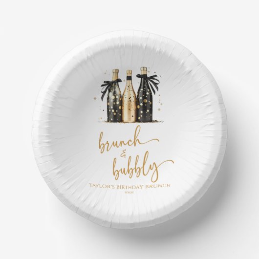 Brunch und Bubbly Champagne Geburtstags Brunch Par Pappteller (Vorderseite)