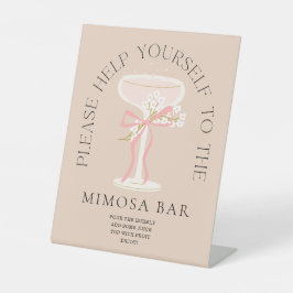 Brunch und Bubbly Champagne Mimosa Bar Sign Sockelschild