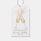 Brunch und Bubbly Champagne Toast Brautparty Geschenkanhänger (Vorderseite)