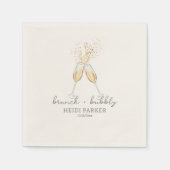 Brunch und Bubbly Champagne Toast Brautparty Serviette (Vorderseite)