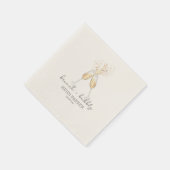 Brunch und Bubbly Champagne Toast Brautparty Serviette (Ecke)