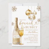 Brunch und Bubbly Champagne Winter Brautparty Einladung (Vorderseite)