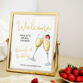 Brunch und Bubbly Champagner Brillen Begrüßungszei Poster