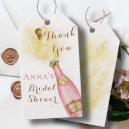 Brunch und Bubbly Champagner Gold Brautparty Geschenkanhänger