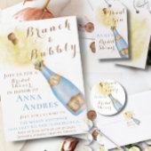 Brunch und Bubbly Champagner Gold Brautparty Geschenkanhänger