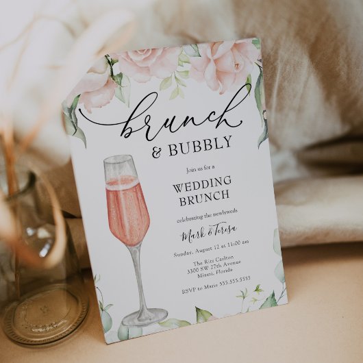 Brunch und Bubbly Champagner Hochzeitsbrunch Einladung