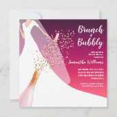 Brunch und Bubbly Cherry Brautparty Einladung (Vorderseite)