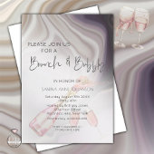 Brunch und Bubbly Dreamy Elegante Marmor Pflaume Einladung