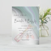 Brunch und Bubbly Dreamy Mint Jade Sage and Violet Einladung (Stehend Vorderseite)