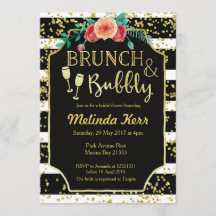 Brunch und Bubbly-Einladung mit schwarzen und weiß