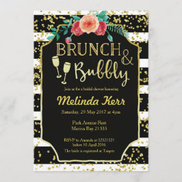 Brunch und Bubbly-Einladung mit schwarzen und weiß Einladung