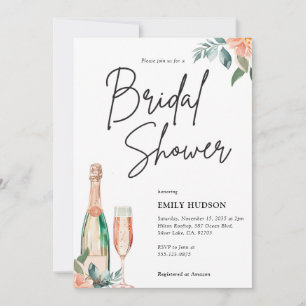 Brunch und Bubbly Elegante Brautdusche Einladung