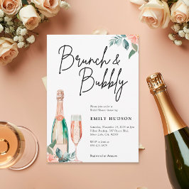 Brunch und Bubbly Elegante Brautdusche Einladung