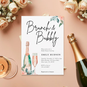 Brunch und Bubbly Elegante Brautdusche Einladung