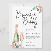 Brunch und Bubbly Elegante Brautdusche Einladung (Vorderseite)