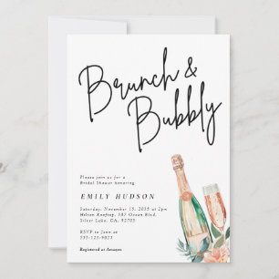 Brunch und Bubbly Elegante Brautdusche Einladung