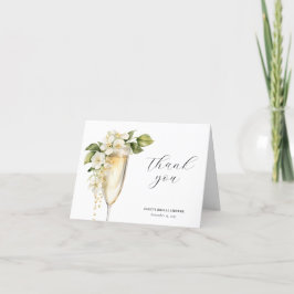 Brunch und Bubbly Elegantes Brautparty Dankeskarte