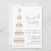 Brunch und Bubbly Elegantes Brautparty Einladung (Vorderseite)