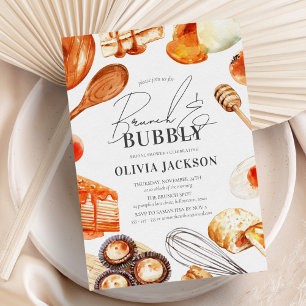 Brunch und Bubbly Elegantes Brautparty Einladung