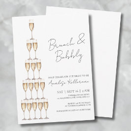 Brunch und Bubbly Elegantes Brautparty Einladung