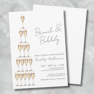 Brunch und Bubbly Elegantes Brautparty Einladung