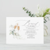 Brunch und Bubbly Elegantes Brautparty Einladung (Stehend Vorderseite)
