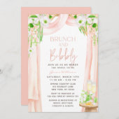 Brunch und Bubbly Elegantes Brautparty Einladung (Vorne/Hinten)