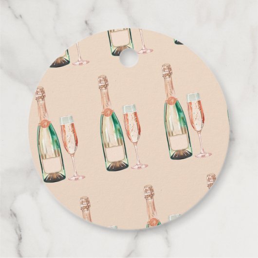 Brunch und Bubbly Elegantes Brautparty Geschenkanhänger (Rückseite)