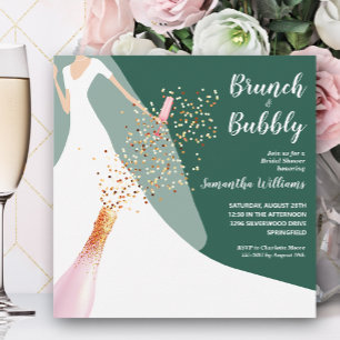 Brunch und Bubbly Emerald Brautparty Einladung