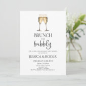 Brunch und Bubbly Engagement Party Brunch Einladung (Stehend Vorderseite)