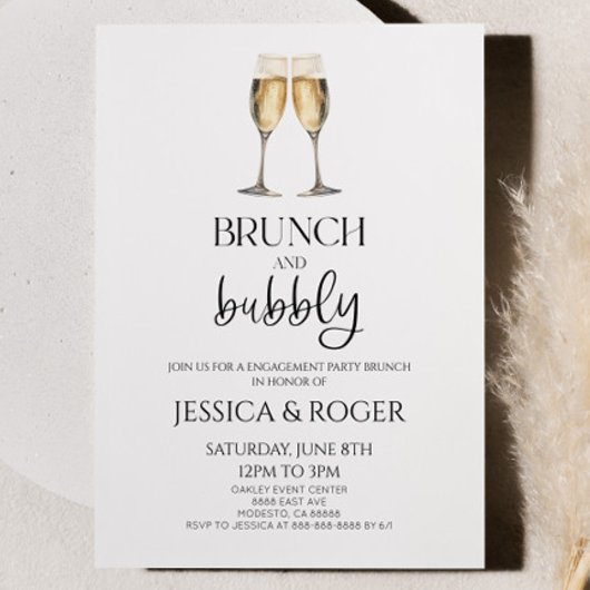 Brunch und Bubbly Engagement Party Brunch Einladung