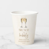 Brunch und Bubbly Engagement Party Brunch Pappbecher (Vorderseite)