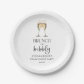 Brunch und Bubbly Engagement Party Brunch Pappteller (Vorderseite)