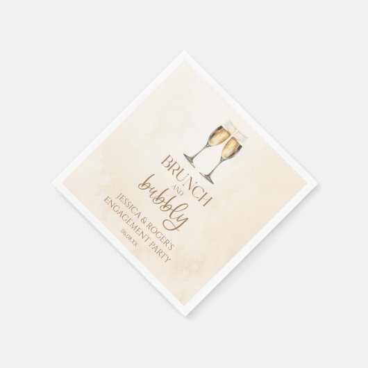 Brunch und Bubbly Engagement Party Brunch Serviette (Ecke)