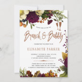 Brunch und Bubbly fallend Brautparty Einladung (Vorderseite)