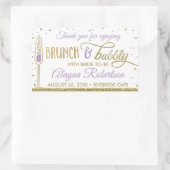 Brunch und Bubbly Flasche Wrapper, Imitat Glitzer Rechteckiger Aufkleber (Tasche)