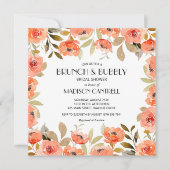 Brunch und Bubbly Floral Brautparty Einladung (Vorderseite)