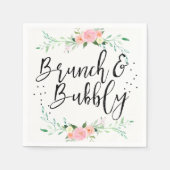 Brunch und Bubbly Floral Brautparty Napkin Serviette (Vorderseite)