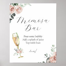 Brunch und Bubbly Floral Mimosa Bar Sign