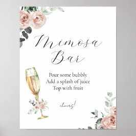 Brunch und Bubbly Floral Mimosa Bar Sign Poster