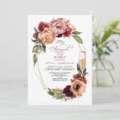 Brunch und Bubbly Floral Modern Fall Brautparty Einladung (Stehend Vorderseite)