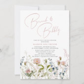 Brunch und Bubbly Floral Paares Brautparty Einladung (Vorderseite)