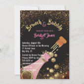 Brunch und Bubbly Glitzer Bridal Dusche Einladung (Vorderseite)