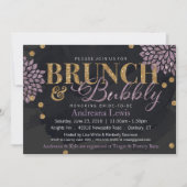 Brunch und Bubbly Glitzer Wasserfarbdusche laden e Einladung (Vorderseite)