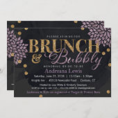 Brunch und Bubbly Glitzer Wasserfarbdusche laden e Einladung (Vorne/Hinten)