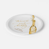 Brunch und Bubbly Gold Brautparty Pappteller (Schrägansicht)