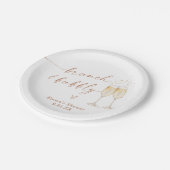 Brunch und Bubbly Gold Brautparty Pappteller (Schrägansicht)