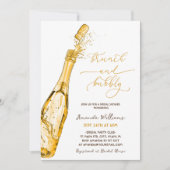 Brunch und Bubbly Gold Champagner Brautparty Einladung (Vorderseite)