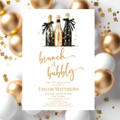 Brunch und Bubbly Gold Champagner Brautparty Einladung