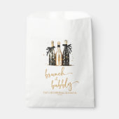Brunch und Bubbly Gold Champagner Brautparty Geschenktütchen (Vorderseite)
